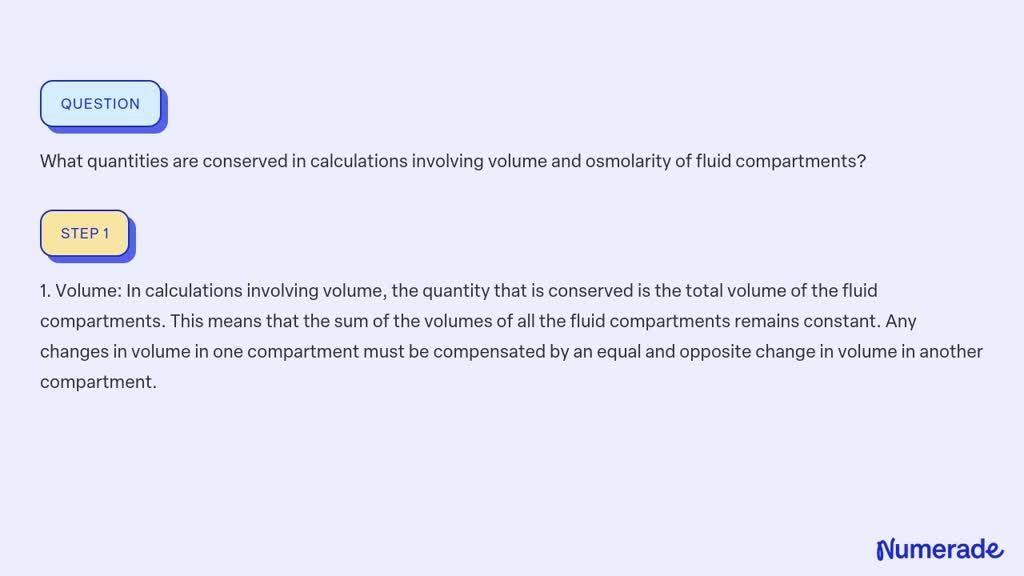 SOLVED:What quantities are conserved in calculations involving volume ...