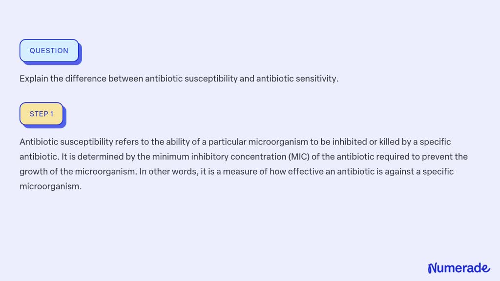 Solved Explain The Difference Between Antibiotic Susceptibility And