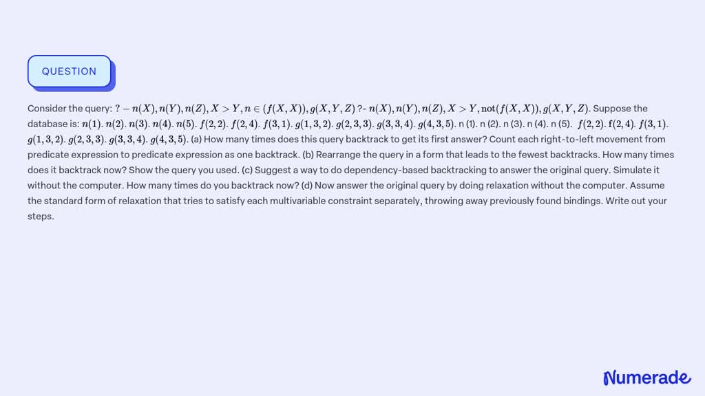 Solved Consider The Query N X N Y N Z X Y N ∈ F X X G X Y Z N X N Y N Z