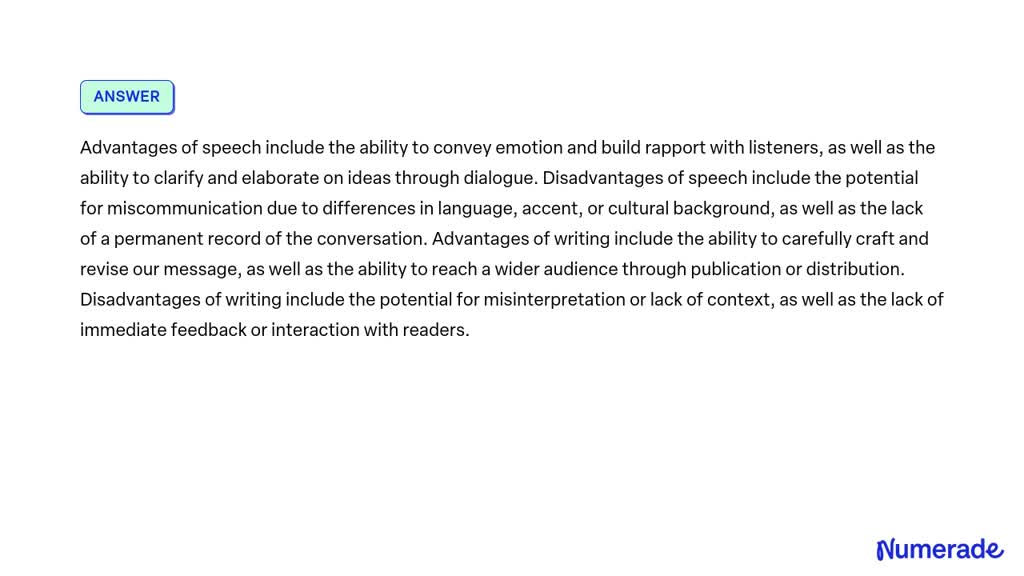 how does speech differ from writing