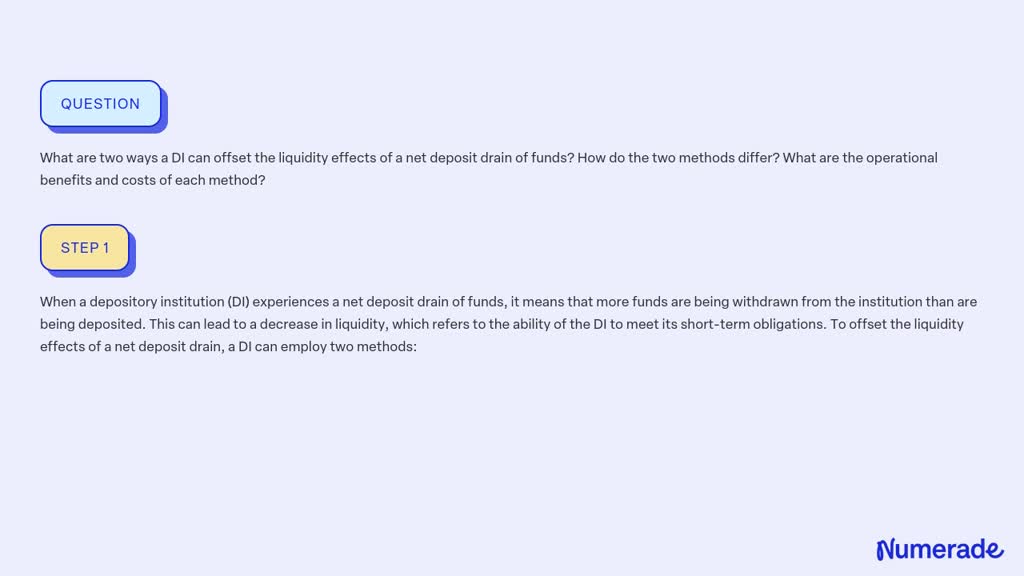 SOLVED:What are two ways a DI can offset the liquidity effects of a net ...