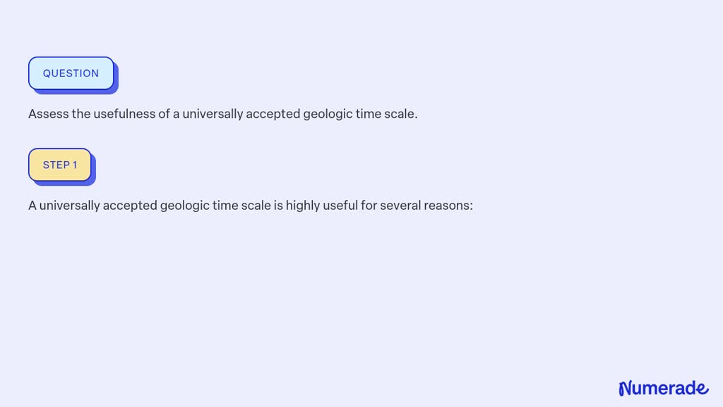 SOLVED:Assess the usefulness of a universally accepted geologic time scale.