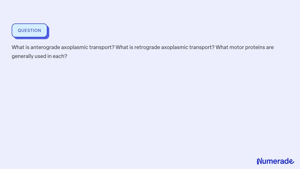 Solved:what Is Anterograde Axoplasmic Transport? What Is Retrograde 