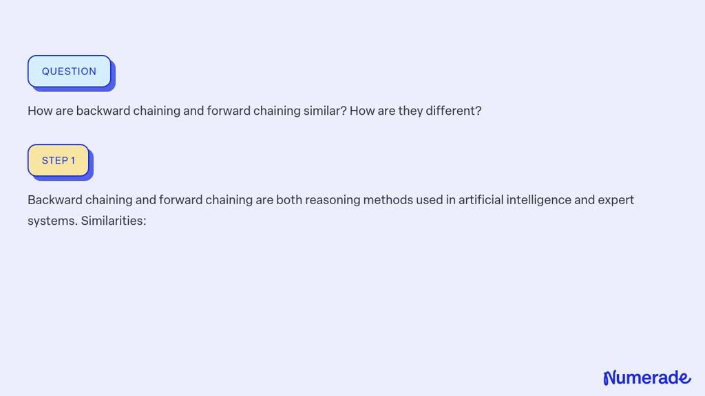 SOLVED:How are backward chaining and forward chaining similar? How are ...