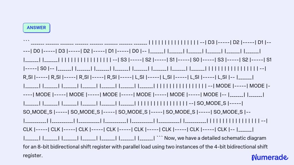 SOLVED: Create a detailed schematic diagram for an 8-bit bidirectional ...