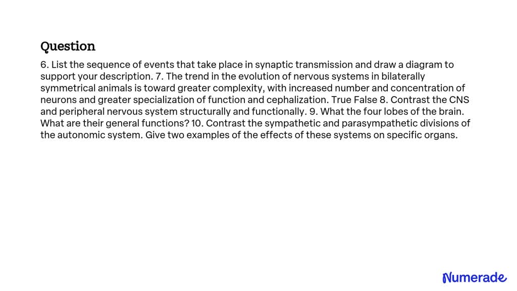 Video Solution: 6. List The Sequence Of Events That Take Place In 