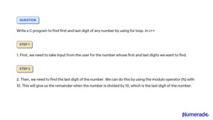 C++ Program to Find the First and Last Digits of a Number - Scaler Topics