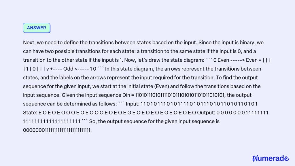 SOLVED: Draw a state diagram to find out the 110101 binary sequence for ...