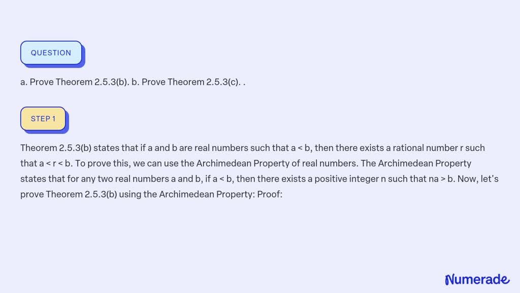 SOLVED:a. Prove Theorem 2.5.3(b). B. Prove Theorem 2.5.3(c).