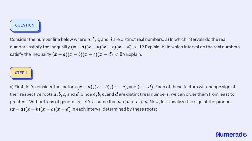 SOLVED:Consider The Number Line Below Where A, B, C, And D Are Distinct ...