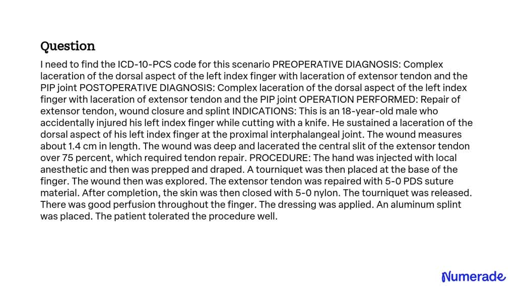 left small finger extensor tendon laceration icd 10