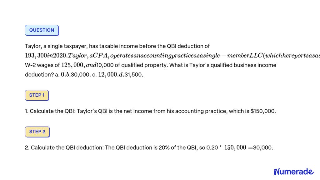 VIDEO solution: Taylor, a single taxpayer, has taxable income before ...