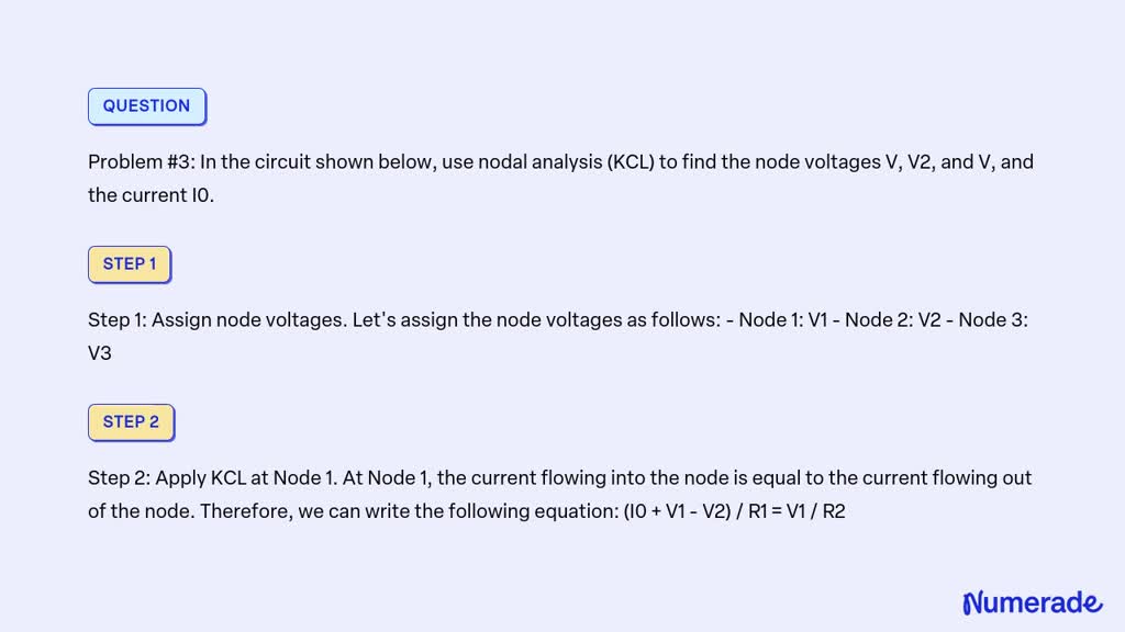 Solved Problem 3 In The Circuit Shown Below Use Nodal Analysis Kcl