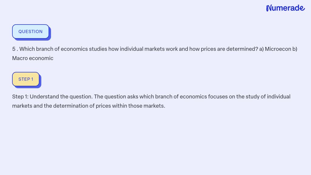 VIDEO Solution: 5 . ﻿Which Branch Of Economics Studies How Individual ...