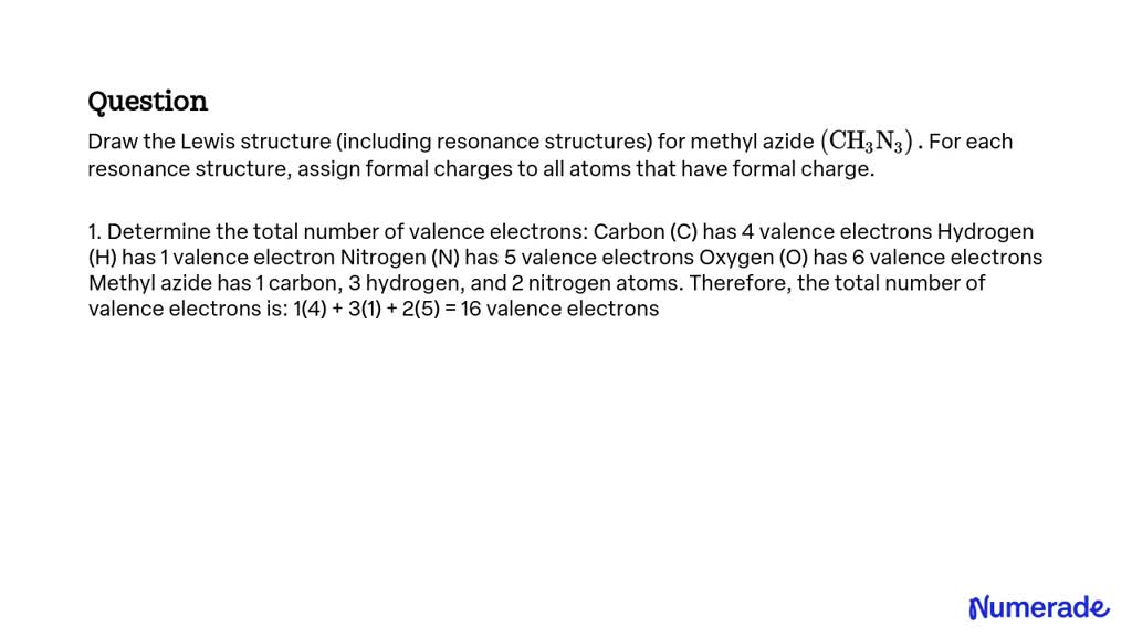 SOLVED: Draw the Lewis structure (including resonance structures) for ...