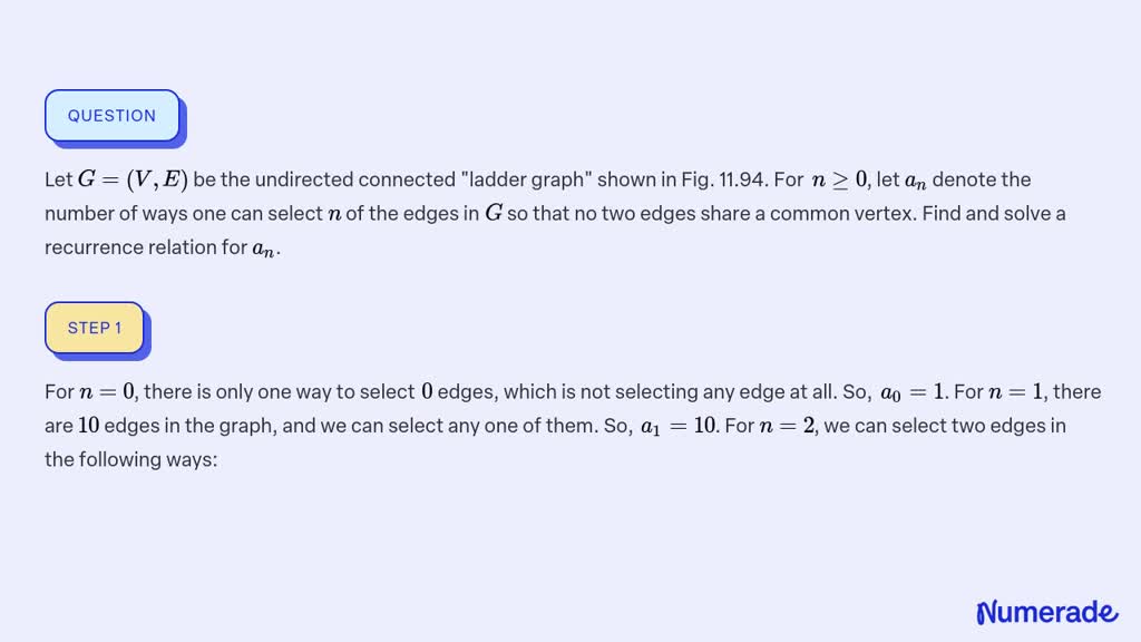 ⏩SOLVED:Let G=(V, E) be the undirected connected 