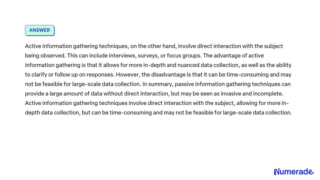 SOLVED: Explain difference between passive and active information ...