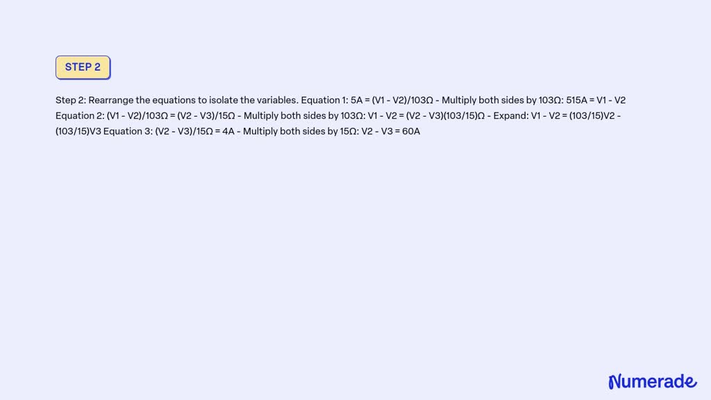 SOLVED: Calculate V1, V2, and V3 for the circuit below. Use Gaussian ...