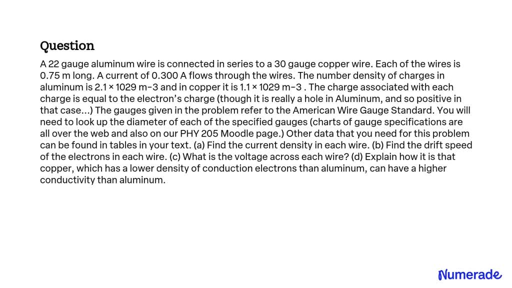 solved-a-22-gauge-aluminum-wire-is-connected-in-series-to-a-30-gauge