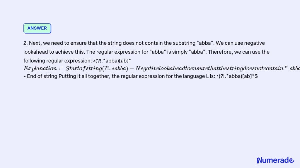 SOLVED: Give a regular expression for the following language. L = w âˆˆ ...