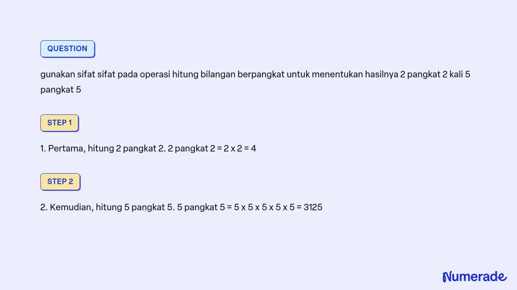 Solved Gunakan Sifat Sifat Pada Operasi Hitung Bilangan Berpangkat