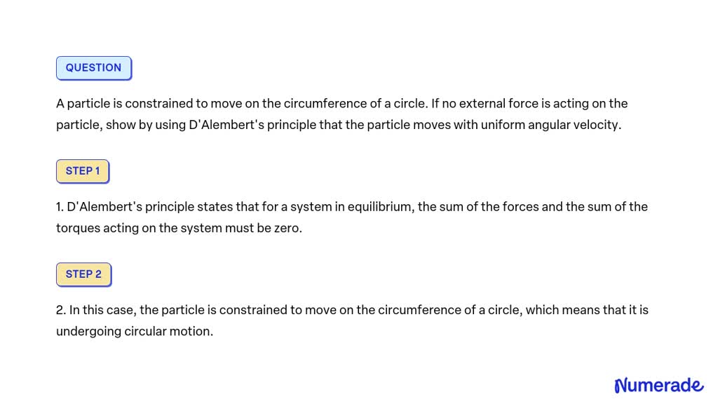 SOLVED: A particle is constrained to move on the circumference of a ...