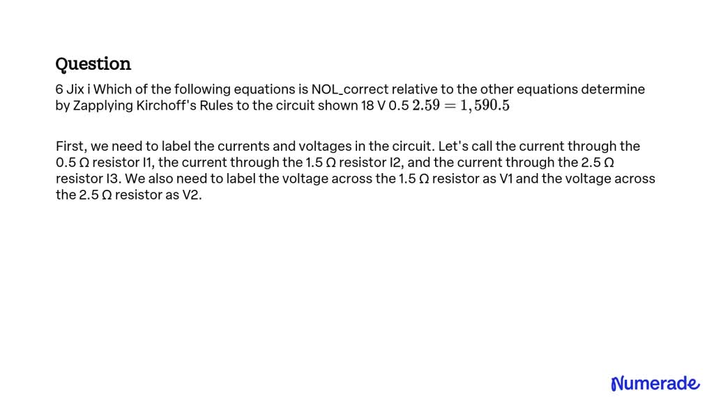 SOLVED: Which of the following equations is NOT correct relative to the ...