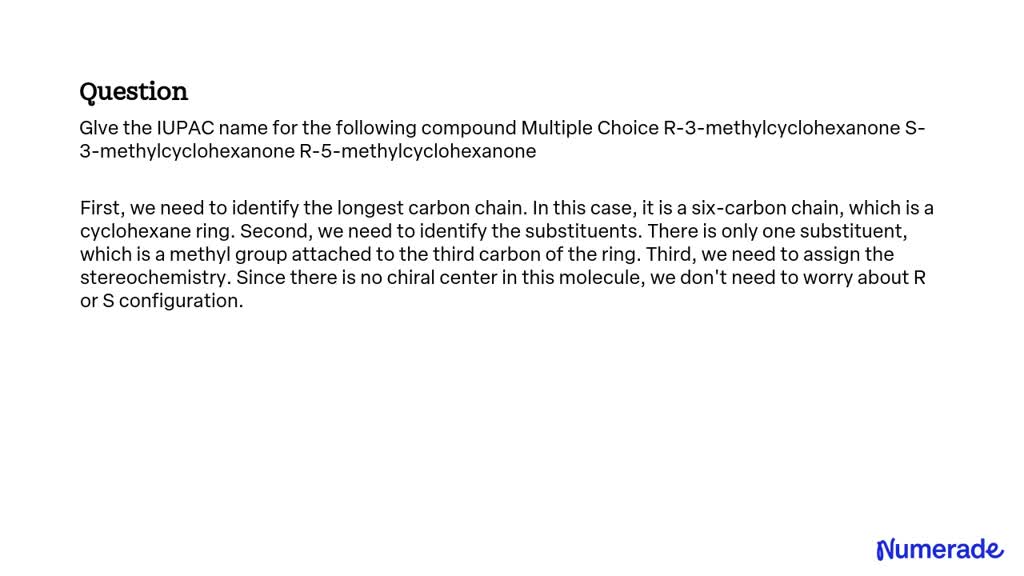 SOLVED: Give the IUPAC name for the following compound Multiple Choice ...