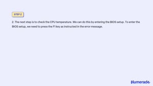 Fix CPU Over Temperature Error, Press F1 to run setup