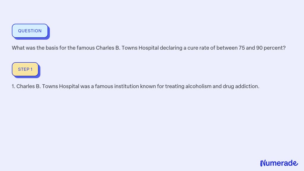 SOLVED:What Was The Basis For The Famous Charles B. Towns Hospital ...