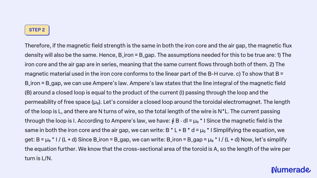 Solved A Toroidal Doughnut Shaped Piece Of Iron Is Used As An