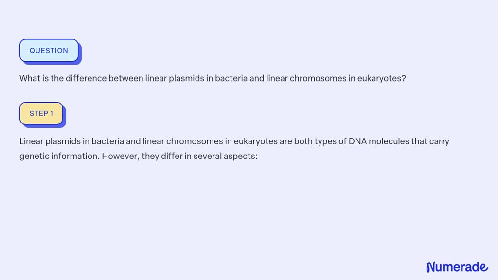 SOLVED:What is the difference between linear plasmids in bacteria and ...