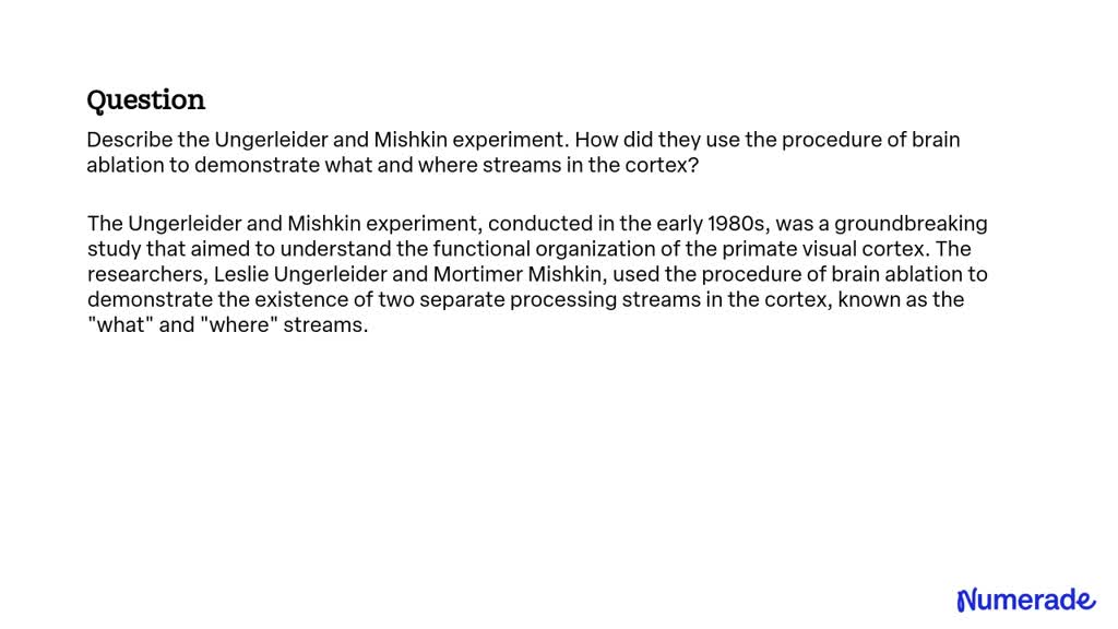 ungerleider and mishkin experiment