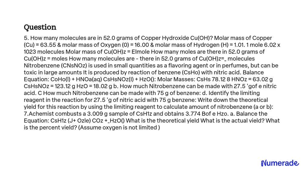 molar mass of c6h5no2