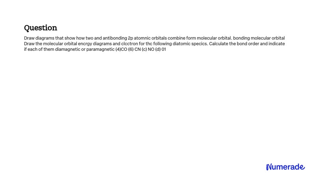 SOLVED: Draw diagrams that show how two bonding and antibonding 2p ...