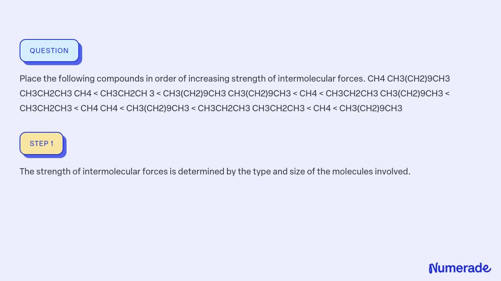 SOLVED: Place The Following Compounds In Order Of Increasing Strength ...