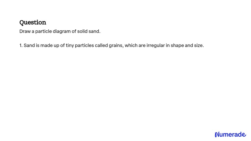 SOLVED Draw a particle diagram of solid sand.