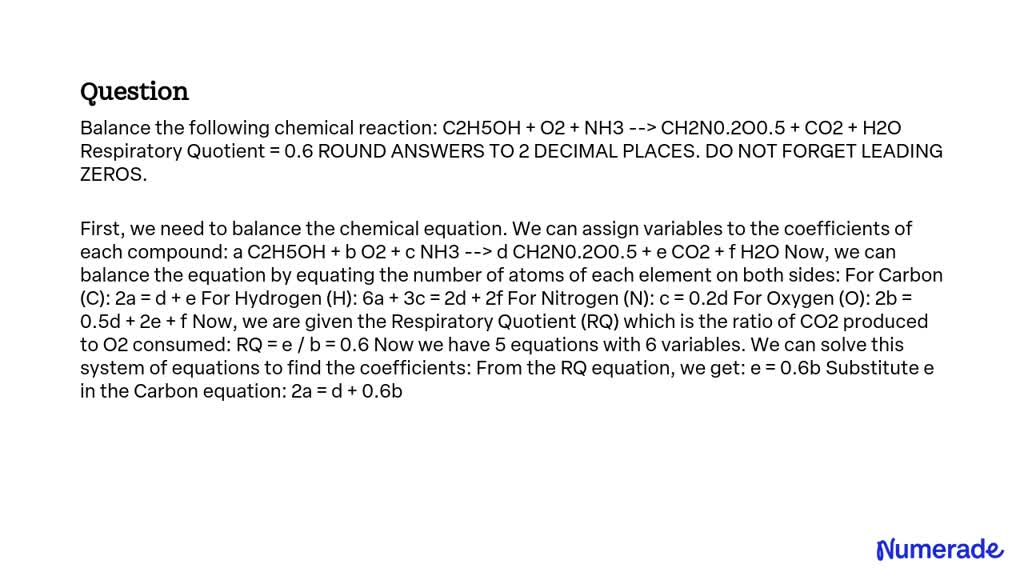 VIDEO solution: Balance the following chemical reaction: C2H5OH + O2 ...