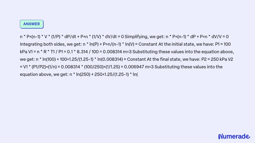 SOLVED: A piston-cylinder contains 0.1 kg of nitrogen at 100 kPa, 300 K ...