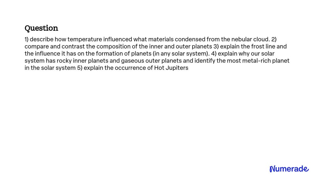 Video Solution: 1) Describe How Temperature Influenced What Materials 