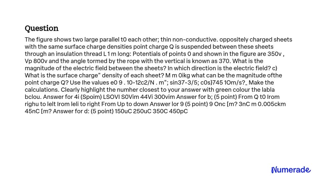 Solved The Figure Shows Two Large Parallel To Each Other Thin Non