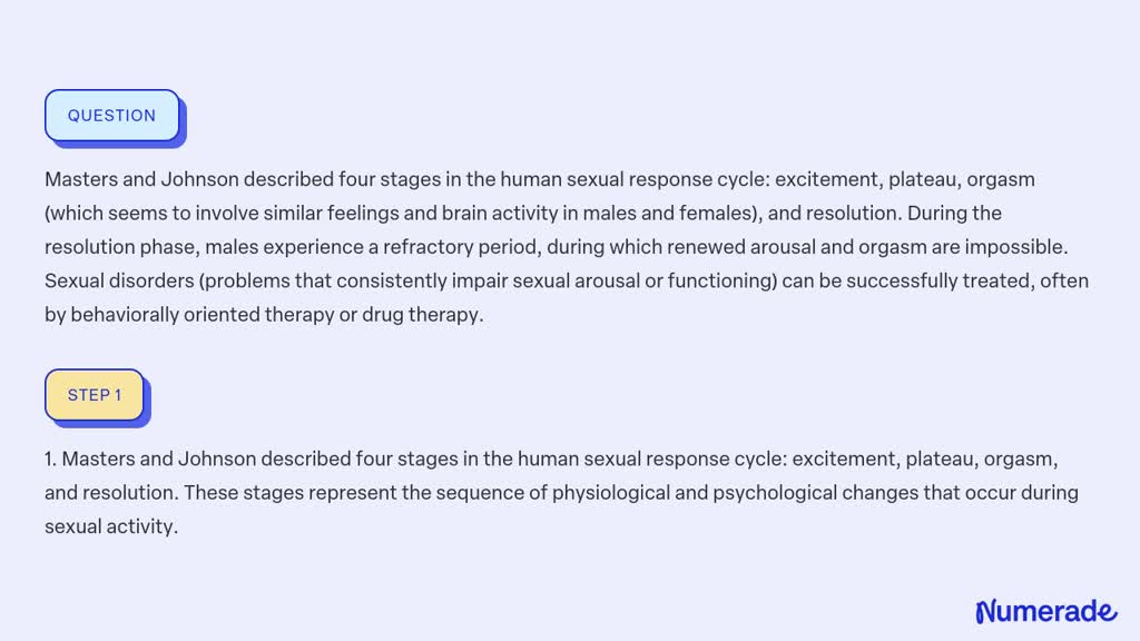 SOLVED Masters and Johnson described four stages in the human