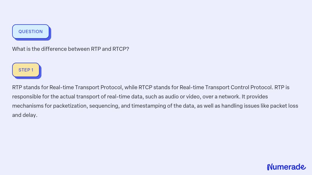 SOLVED:What Is The Difference Between RTP And RTCP?