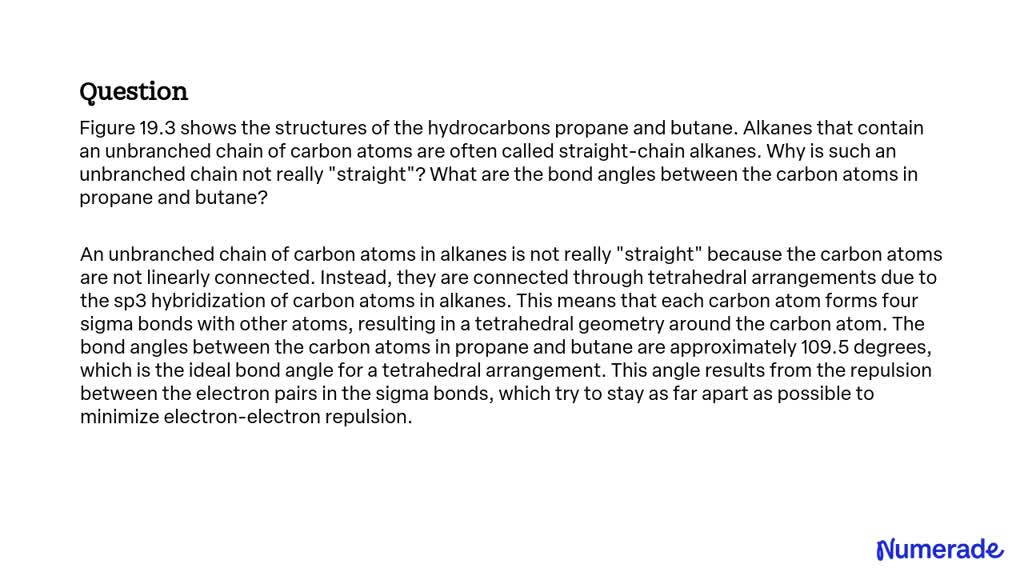 SOLVED:Figure 19.3 shows the structures of the hydrocarbons propane and ...