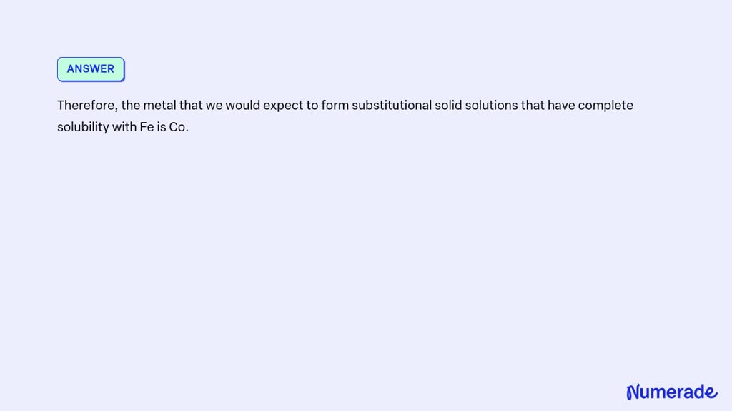 SOLVED: Which of the following metals would you expect to form ...