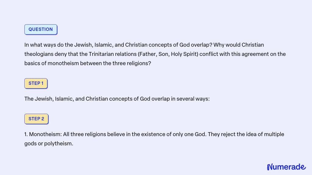 Solved: In What Ways Do The Jewish, Islamic, And Christian Concepts Of 