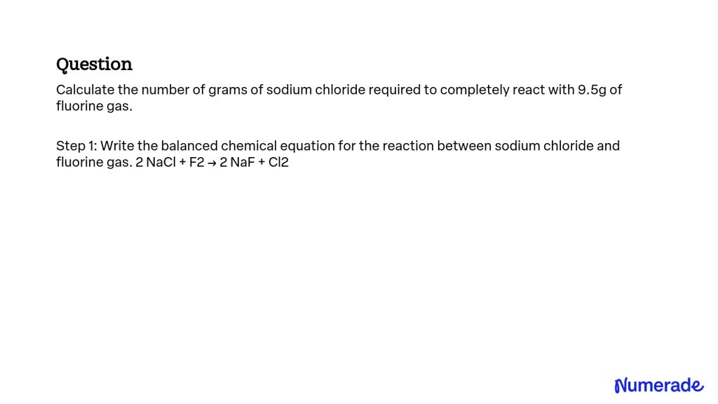 VIDEO solution: Calculate the number of grams of sodium chloride ...