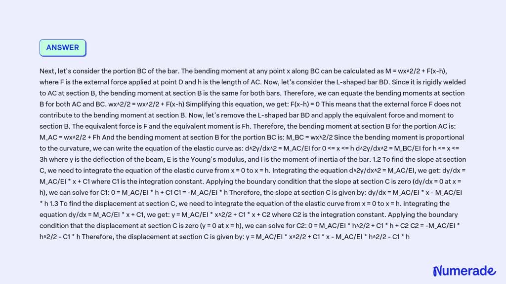 Video Solution: A Homogeneous Bar Ac Of Length 3h = 1.5 M Undergoes A 