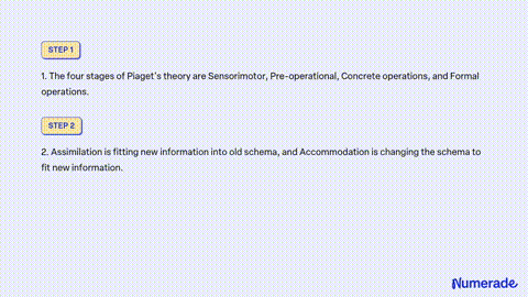 SOLVED In Piaget s theory of cognitive development accommodation