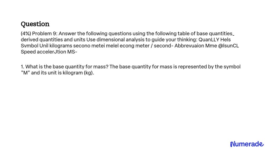 SOLVED: Problem 9: Answer the following questions using the following ...